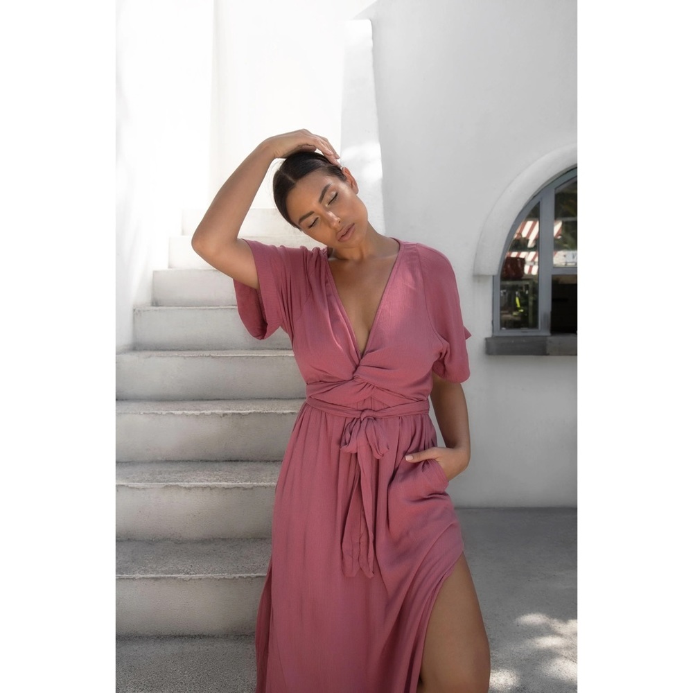 Hazel & Folk Melody Maxi Dress - Rosa xs/s